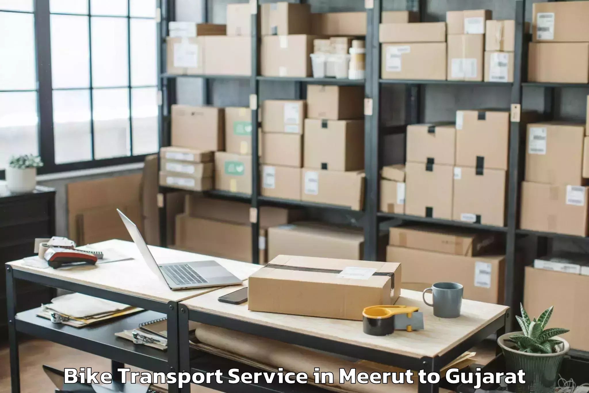 Reliable Meerut to Karjan Bike Transport